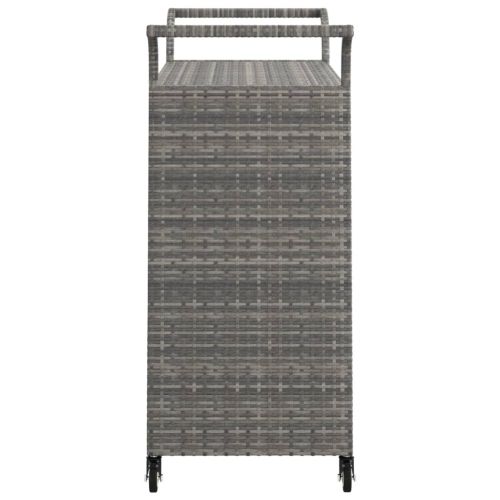 Бар количка с чекмедже, сива, 100x45x97 см, полиратан