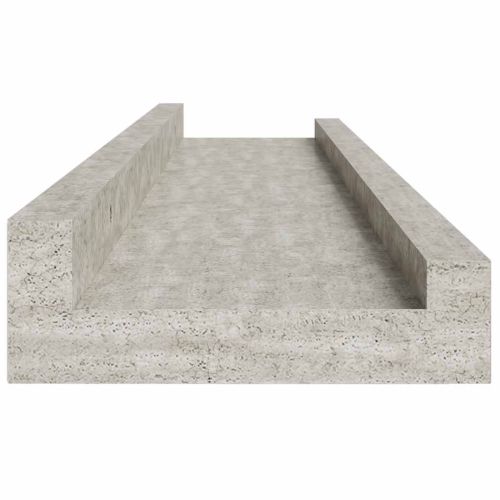 Стенни рафтове, 2 бр, бетонно сиви, 60x9x3 см