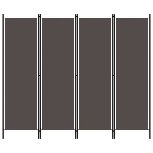 Параван за стая, 4 панела, антрацит, 200x180 см