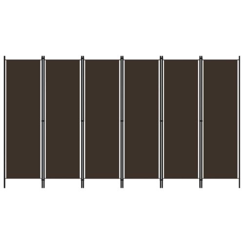 Параван за стая, 6 панела, кафяв, 300x180 cм