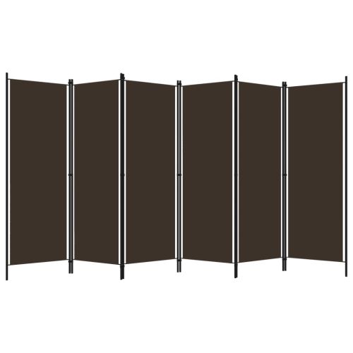 Параван за стая, 6 панела, кафяв, 300x180 cм