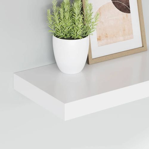 Окачени стенни рафтове, 4 бр, бели, 40x23,5x3,8 см, МДФ