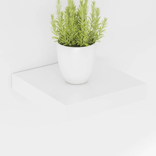 Окачени стенни рафтове, 4 бр, бял гланц, 23x23,5x3,8 см, МДФ
