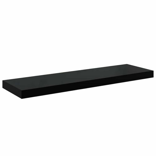 Окачени стенни рафтове, 4 бр, черен гланц, 80x23,5x3,8 см, МДФ