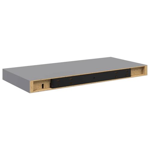 Окачени стенни рафтове, 2 бр, сиви, 50x23,5x3,8 см, МДФ