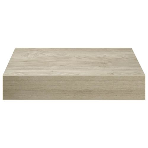 Окачени стенни рафтове, 2 бр, дъб, 23x23,5x3,8 см, МДФ