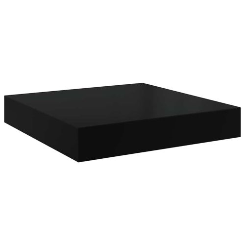 Окачени стенни рафтове, 4 бр, черен гланц, 23x23,5x3,8 см, МДФ
