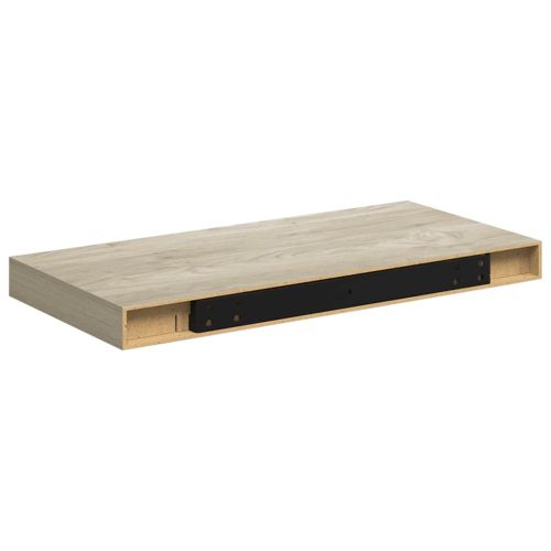 Окачени стенни рафтове, 2 бр, дъб, 50x23,5x3,8 см, МДФ
