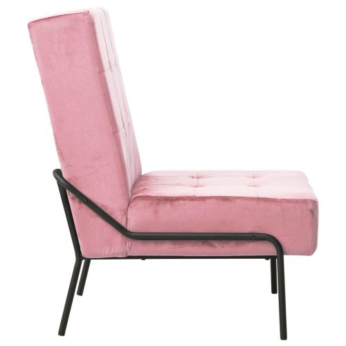 Стол за релаксация, 65x79x87 см, розов, кадифе