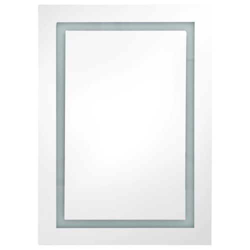 LED шкаф с огледало за баня, цвят дъб, 50x13x70 см