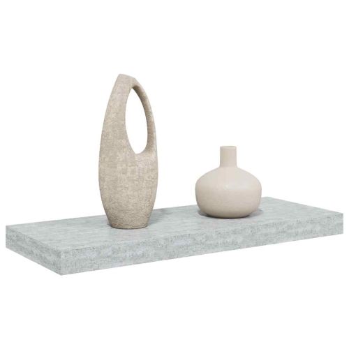 Окачен стенен рафт, бетонно сив, 60x23,5x3,8 см, МДФ