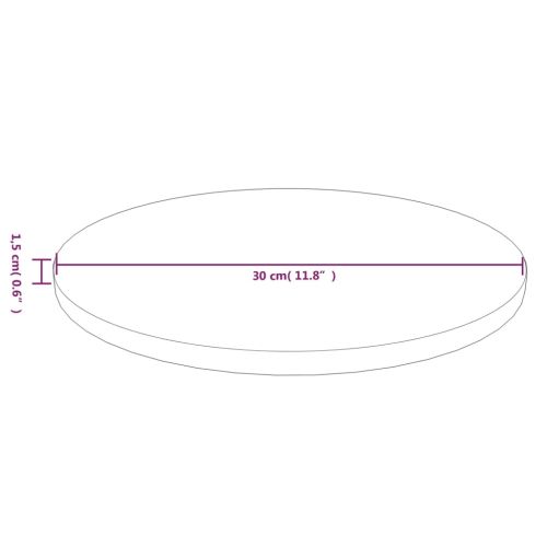 Кръгъл плот за маса тъмнокафяв Ø30x1,5 см обработен дъб масив