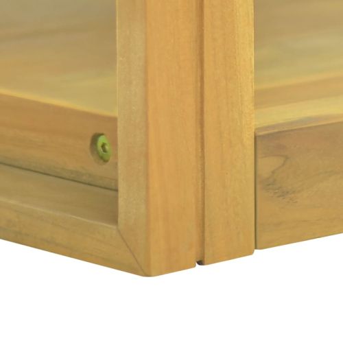 Стенен шкаф за баня, 90x45x35 см, тиково дърво масив