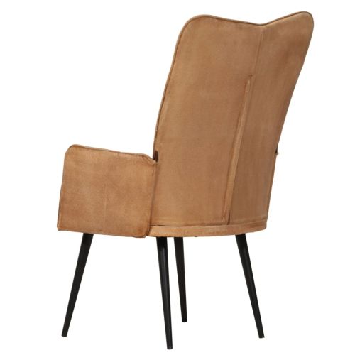 Wingback стол, кафяв, канава