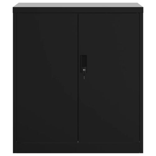 Шкаф за папки черен 79x40x90 см стомана