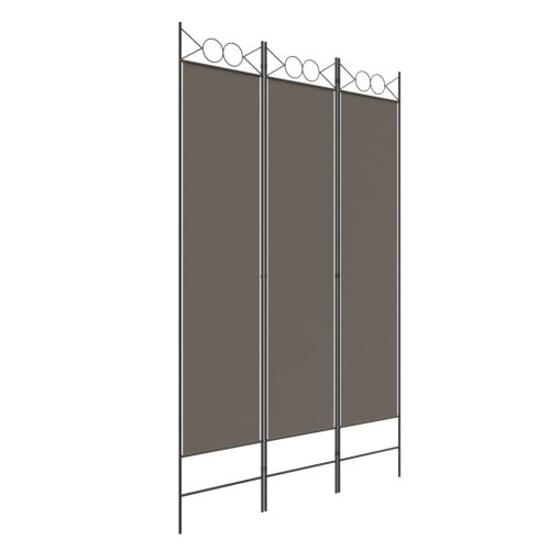 Параван за стая, 3 панела, антрацит, 120x200 cм, текстил
