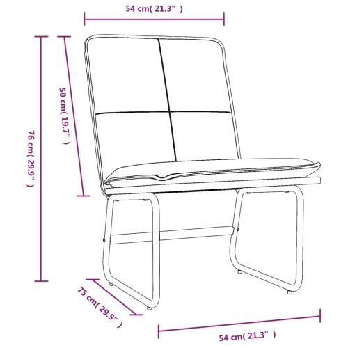 Стол шезлонг, сив, 54x75x76 см, изкуствена кожа