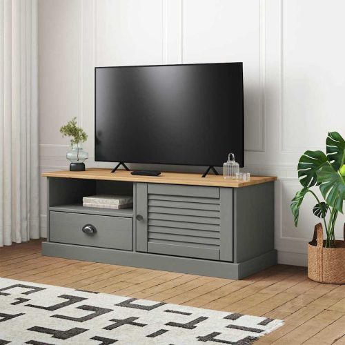 ТВ шкаф "VIGO" сив 106x40x40 см бор масив
