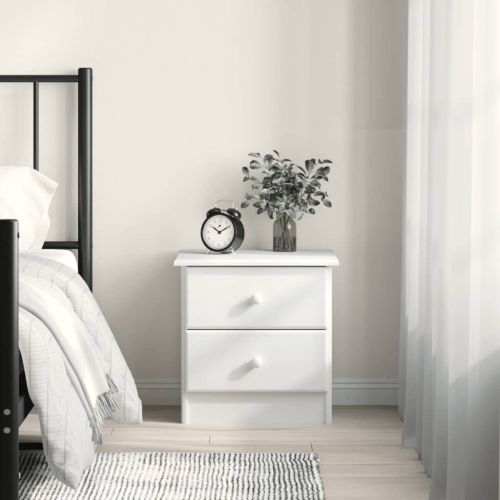 Нощно шкафче бяло ALTA 41x35x41 см бор масив
