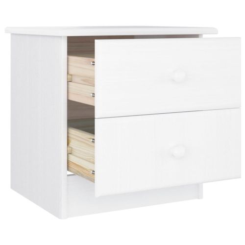 Нощно шкафче бяло ALTA 41x35x41 см бор масив