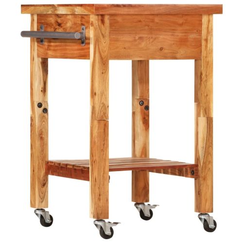 Кухненска количка 55x55x89 см масивна акация