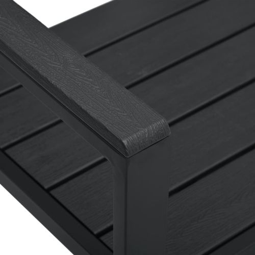 Градинска пейка, 120 cм, HDPE, черна, имитация на дърво