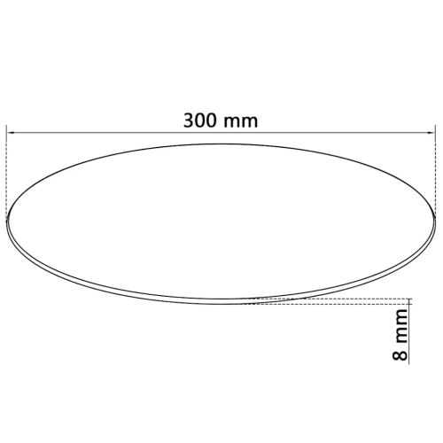 Темпериран стъклен плот за кръгла маса, 300 мм