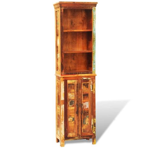 Етажерка за книги, ргенерирана дървесина масив, винтидж