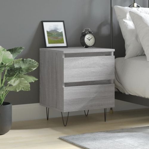 Нощно шкафче сив сонома 40x35x50 см инженерно дърво