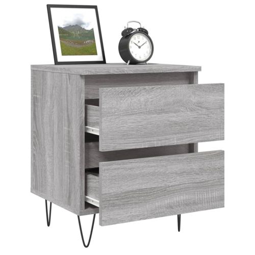 Нощно шкафче сив сонома 40x35x50 см инженерно дърво