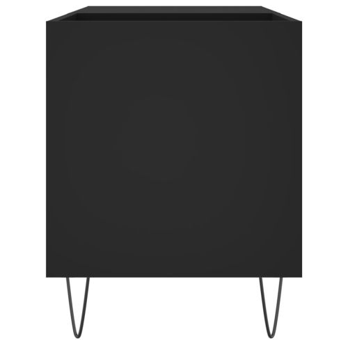 Шкаф за грамофонни плочи черен 85x38x48 см инженерно дърво
