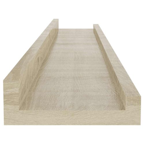 Стенни рафтове, 4 бр, сонома дъб, 60x9x3 см