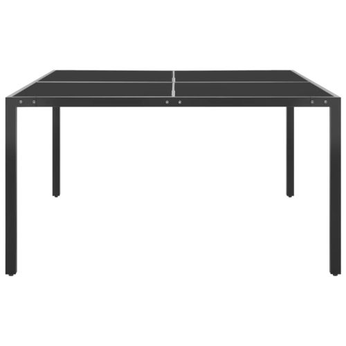 Градинска маса антрацит 130x130x72 cм стомана и стъкло