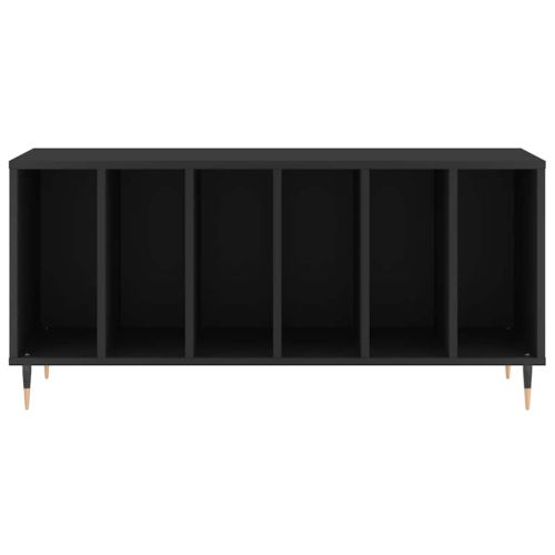 Шкаф за грамофонни плочи черен 100x38x48 см инженерно дърво