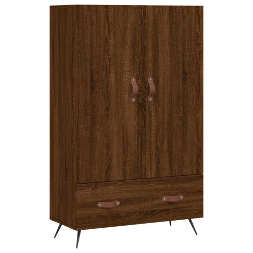 Висок шкаф, кафяв дъб, 69,5x31x115 см, инженерно дърво
