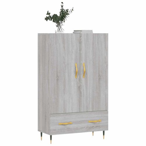 Висок шкаф, сив сонома, 69,5x31x115 см, инженерно дърво