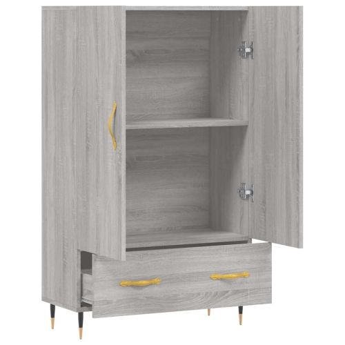 Висок шкаф, сив сонома, 69,5x31x115 см, инженерно дърво