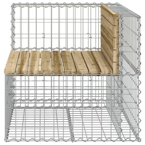 Градинска пейка габионен дизайн 92x71x65,5 см импрегниран бор