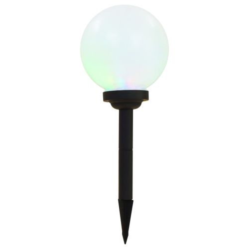 Градински соларни лампи, LED, 3 бр, сферични, 20 см, RGB