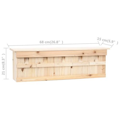 Къща за врабчета с 5 стаи, 68x15x21 см, чамово дърво