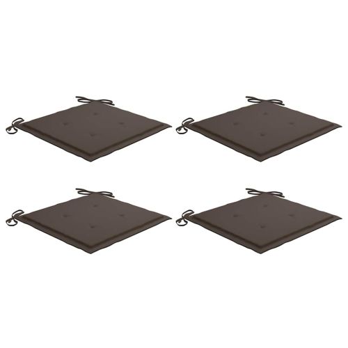 Възглавници за столове 4 бр таупе 40x40x4 см Оксфорд плат