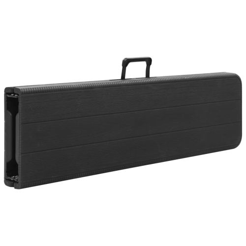 Сгъваеми градински пейки, 2 бр, 180 см, HDPE, черни