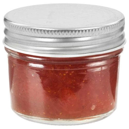 Стъклени буркани за сладко със сребристи капачки, 24 бр, 110 мл