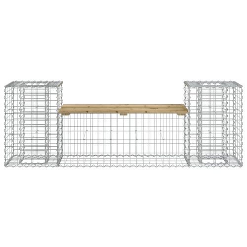 Градинска пейка габионен дизайн 183x41x60,5 см импрегниран бор