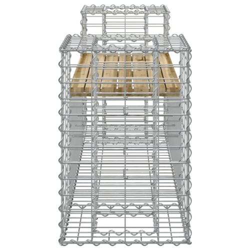 Градинска пейка габионен дизайн 183x41x60,5 см импрегниран бор