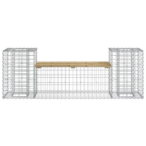 Градинска пейка габионен дизайн 183x41x60,5 см импрегниран бор