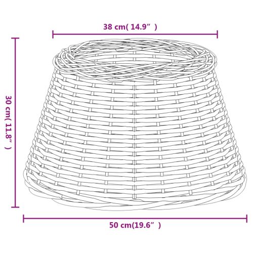 Абажур за лампа бял Ø15x30 см ракита