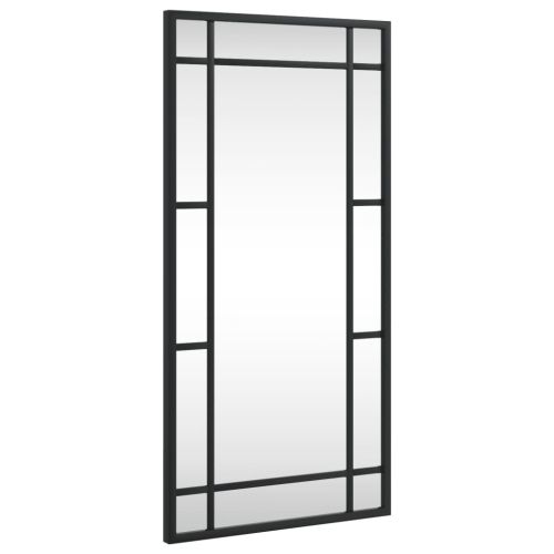 Стенно огледало, черно, 30x60 см, правоъгълно, желязо