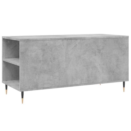 Кафе маса, бетонно сиви, 102x44,5x50 см, инженерно дърво