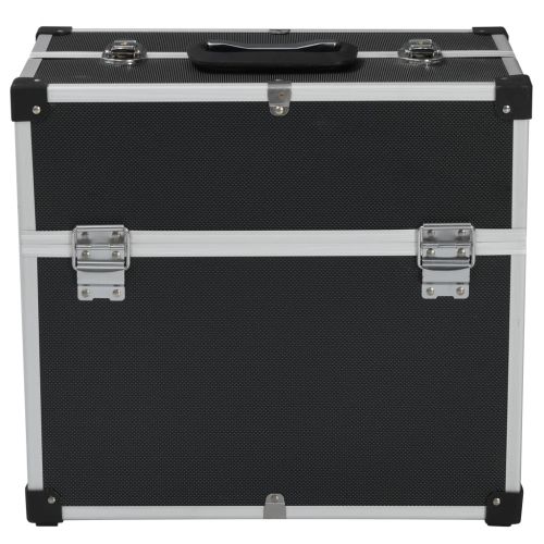 Кутия за инструменти 38x22,5x34 см черен алуминий